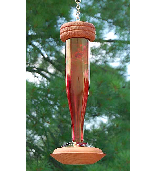 Paradise Non-etched Hummingbird Lantern Ruby